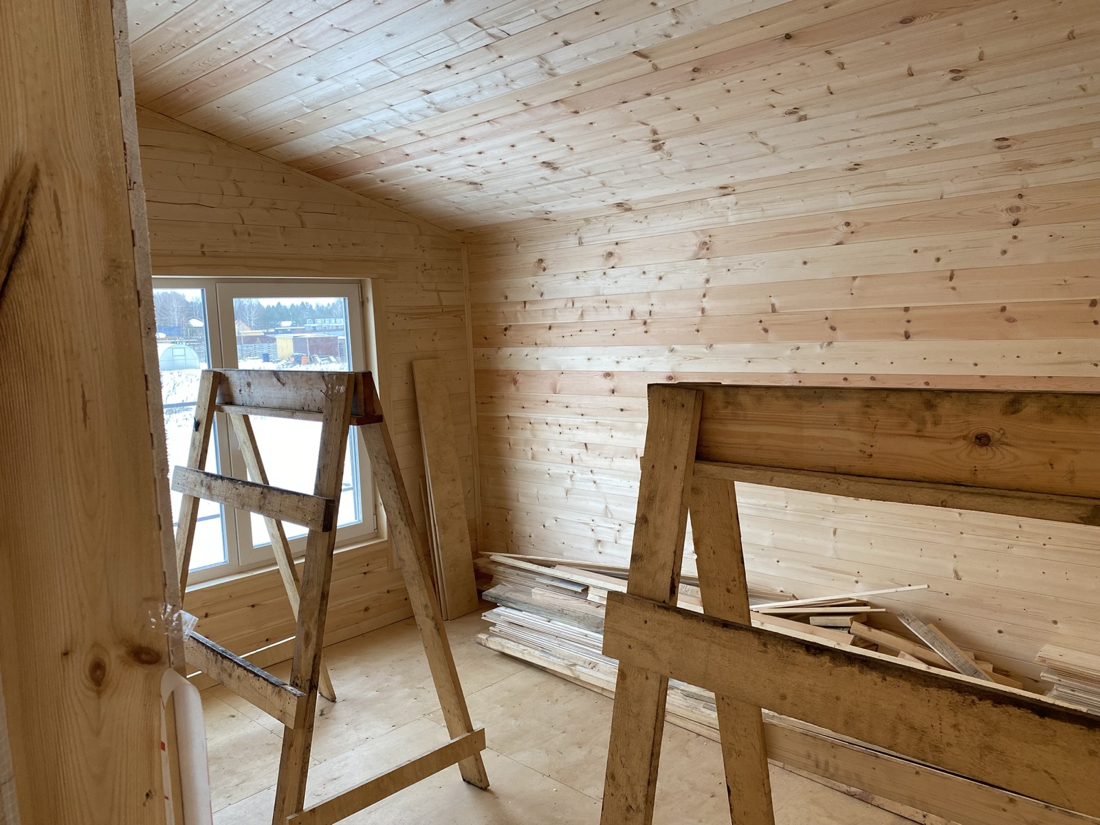Каркасный дом, проект 9×8, внутренняя отделка